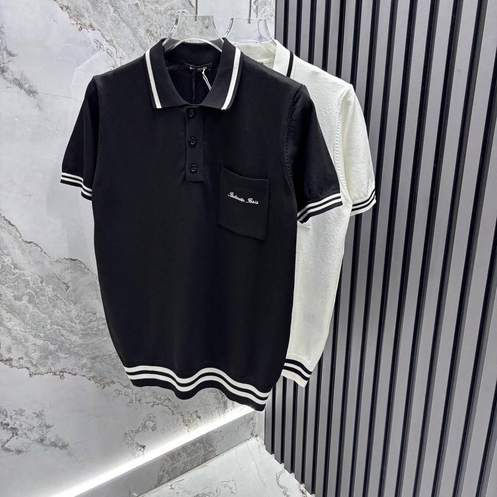 Classic Black and White Polo Shirt with Sporty Design